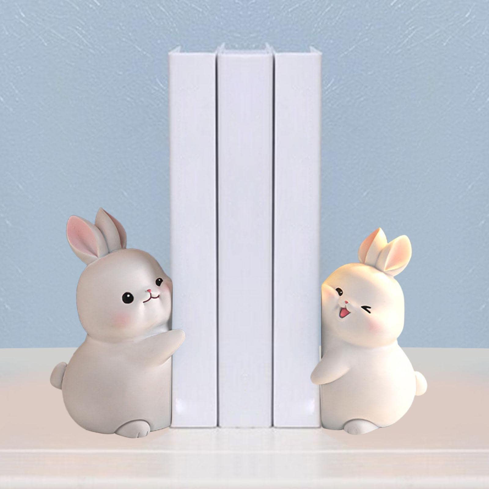 うさぎのデザインの棚受け Amazon | Qianly うさぎのブックエンド ブックスタンドホルダー うさぎ